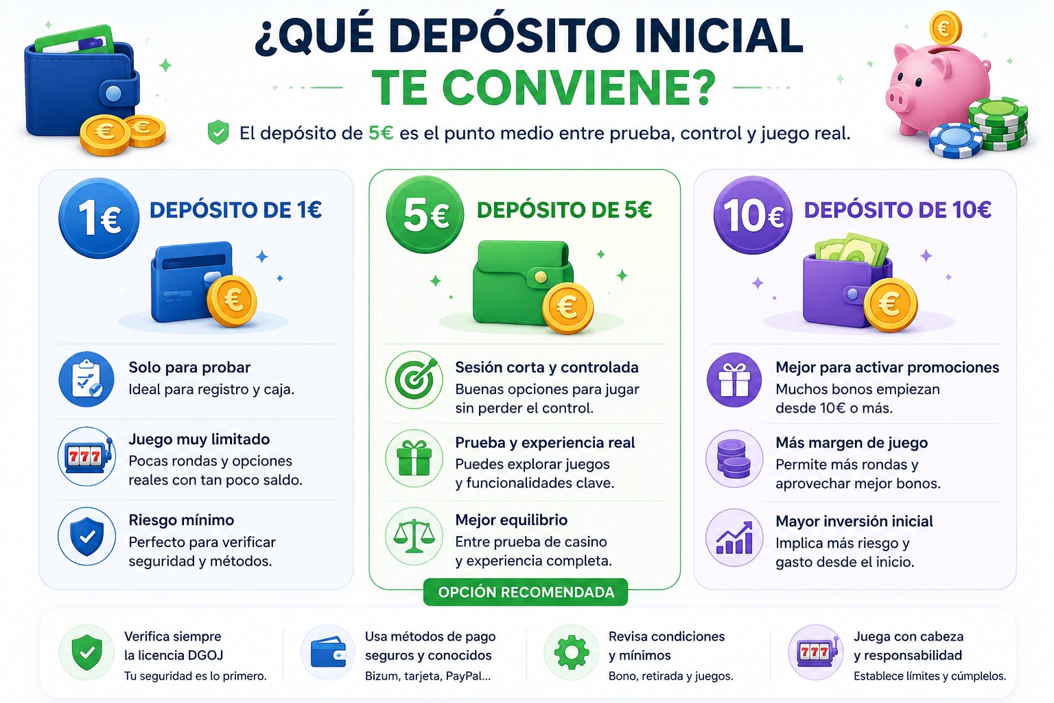 Casinos con Depósito Mínimo de 5 Euros en España ⭐ septiembre 2026