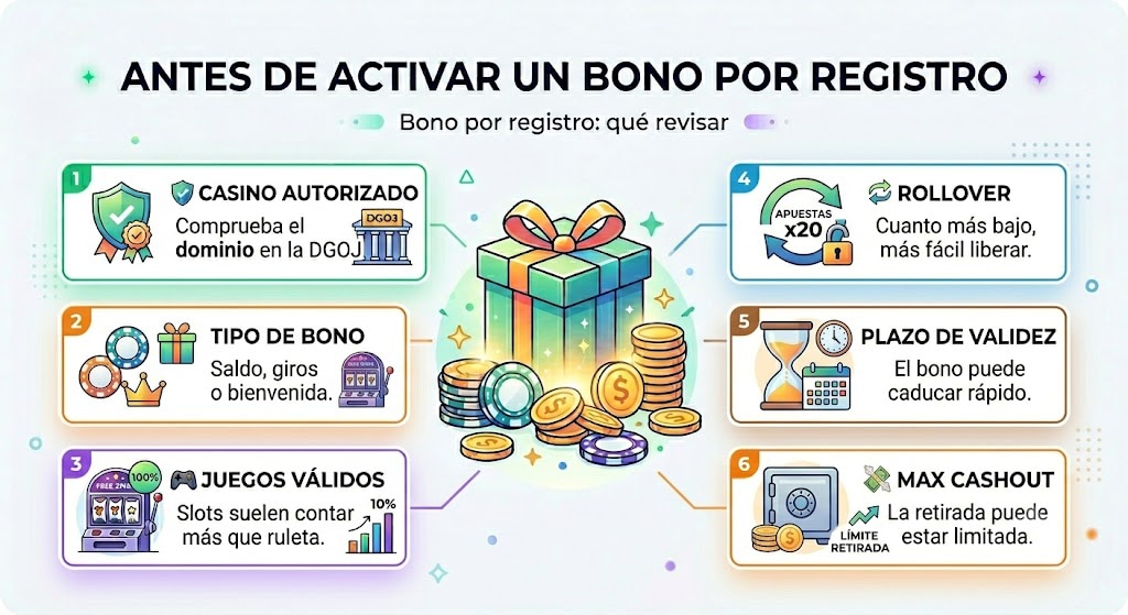 Mejor bono por registro casino España 2026